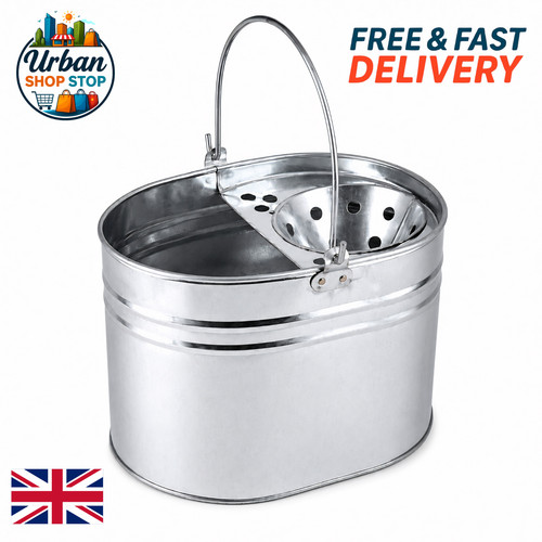 Metal mop bucket with wringer - with,