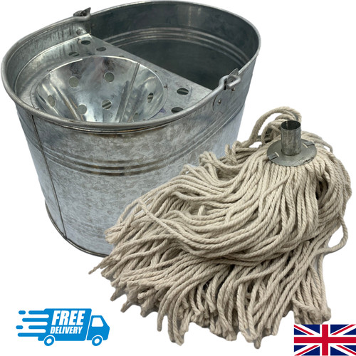 Industrial metal mop bucket - mop,
