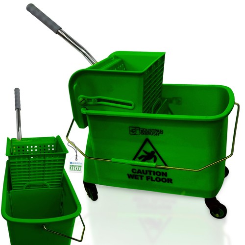 Mop bucket with wringer - mop, green