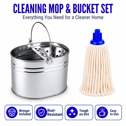 Mop and bucket set with - mop,