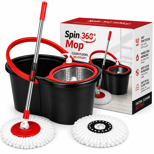 360 spin mop bucket set - mop, &