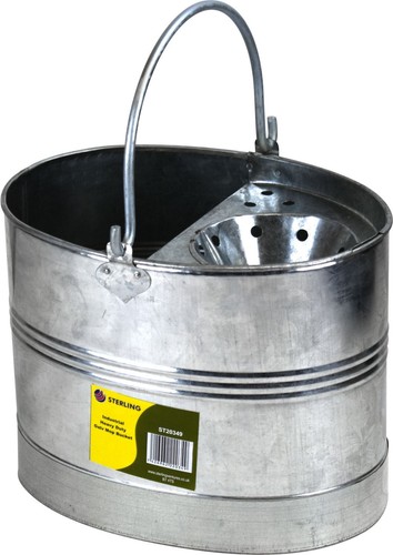 Galvanised mop bucket - mop,