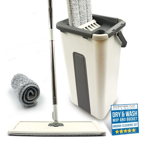 Flat mop and bucket - set, wash